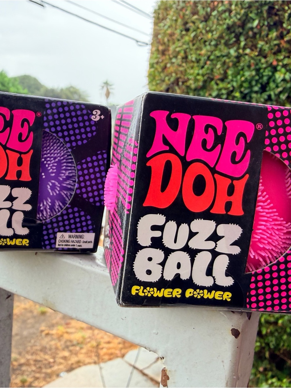 2x Needoh Fuzz Ball Sensory Toy - Pink